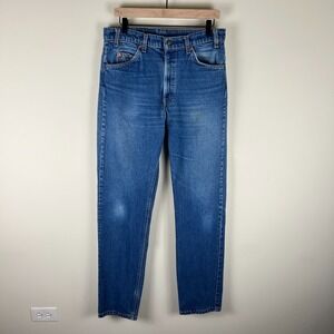 Vintage 1991 Levi's 505 Orange Tab Regular Fit Jeans 34x34 Waist 32" Inseam 33"